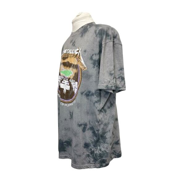 Metallica Mens Tie Dye "Master Of Puppets" Graphic Tee Gray XL Cotton/Polyester - Picture 3 of 7